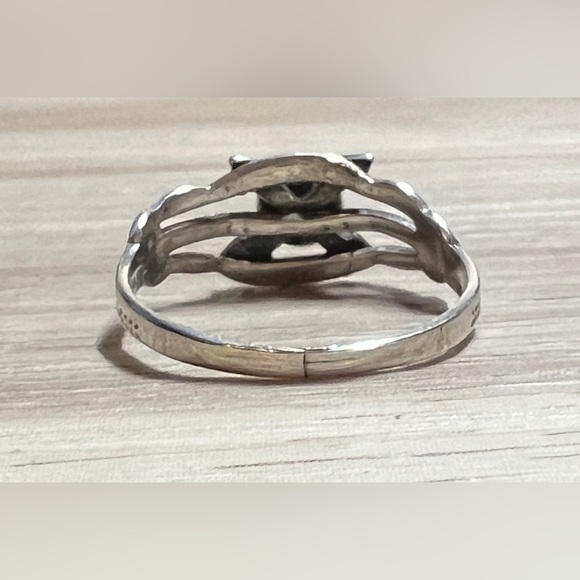 Vintage Fred Harvey Sterling Silver Turquoise Crossed Arrow Ring, Size 7, 1g - Picture 4 of 11